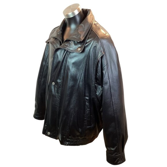 Wilsons Leather Moto Bomber Mens 3X Genuine Leather Jacket Wool Thinsulate Insul - Picture 3 of 16